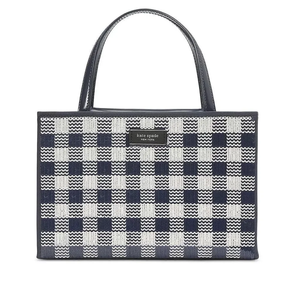 kate spade new york Sam Icon Small Gingham Sequin Embellished Tote